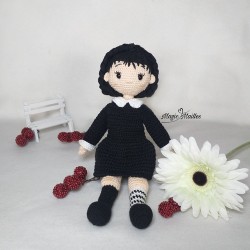 Tutoriel de Crochet Mercredi Addams- amigurumi. 99 % sans couture d'assemblage